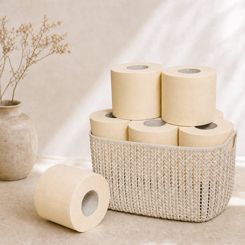 Qingya 18-roll unbleached toilet paper