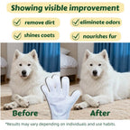 pet glove wipes before and after visible improvement remove dirt eliminate odors shine coats nourish fur