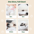 pet glove wipes one glove full clean ears eyes paws chains all-in-one cleaning
