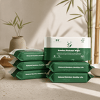 Qingya Flushable Bamboo Wipes, Septic Safe & Unscented, 6 Packs