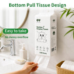 Buy bamboo hanging tissue box, bottom pull design, 1380 sheets per pack, fluorescence-free, no messy overflow, eco-friendly tissue holder for home.