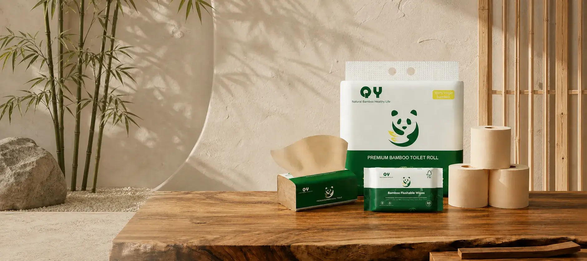 Qingya bamboo pulp paper brand story – protecting tomorrow's earth with every bamboo forest. Click to learn about our eco-friendly tissue, toilet rolls and flushable wipes.