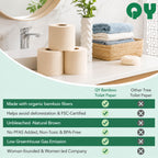 Mega Roll Bamboo Toilet Paper  | 12 rolls |Plastic-Free | Qingya