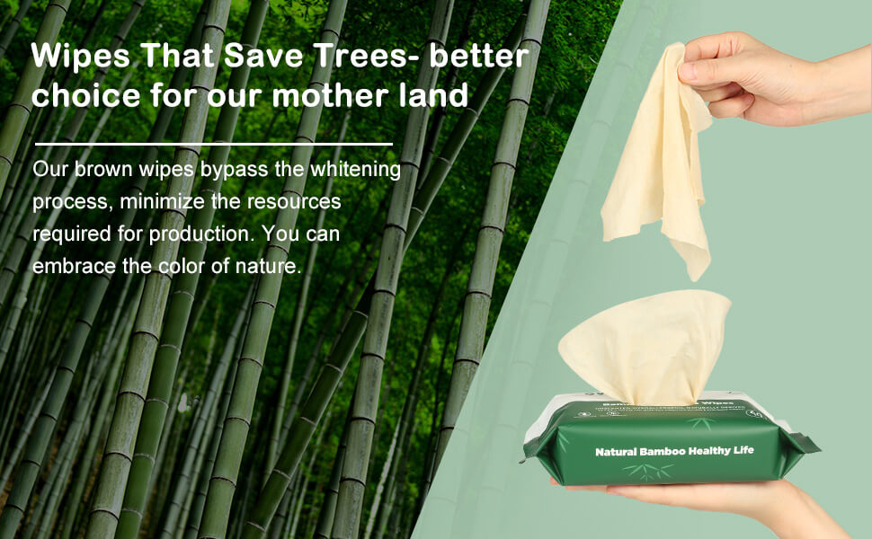 bamboo wipes save trees bypass whitening process minimize resources embrace natural color eco-friendly sustainable