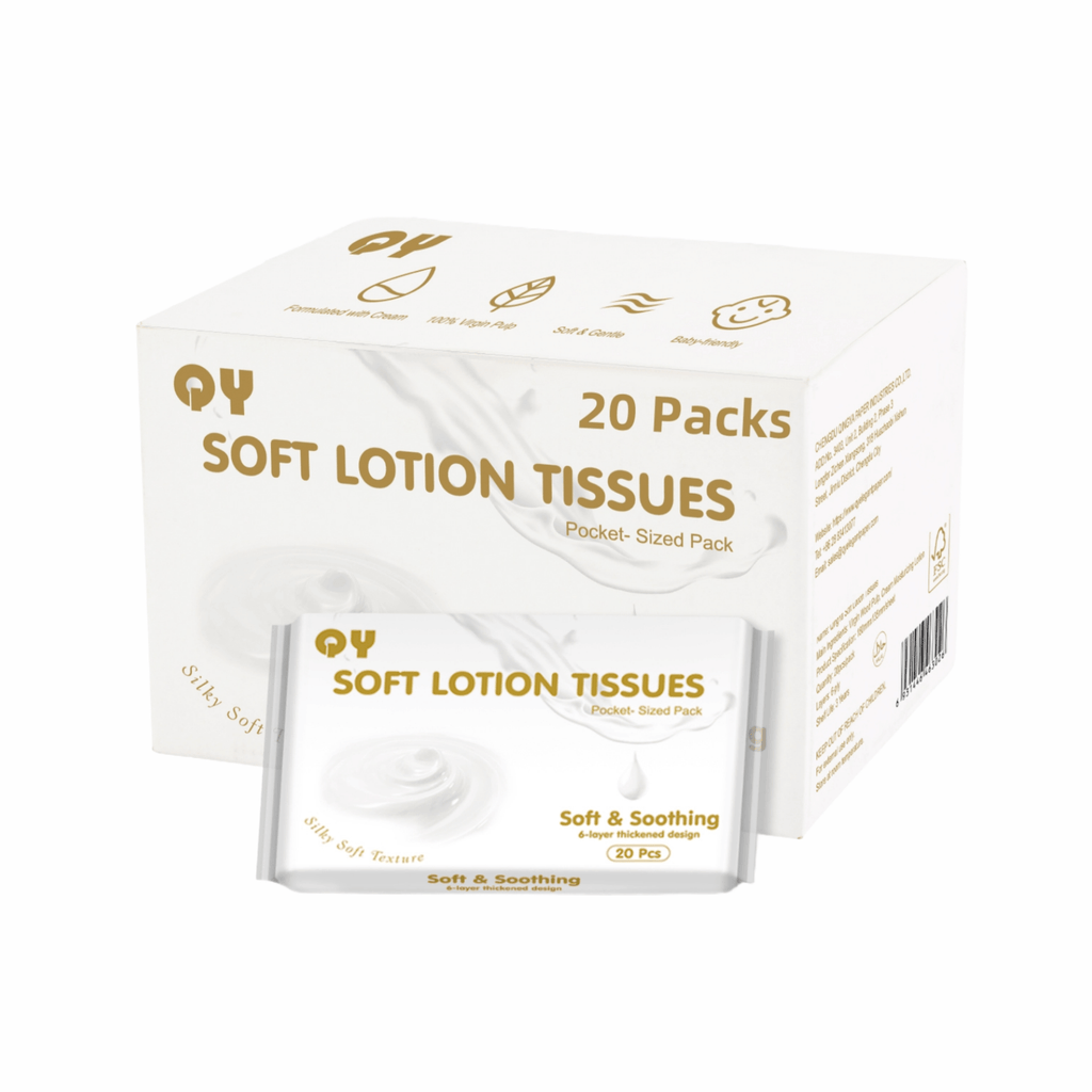 Lotion Facial Tissues| 20 Travel Packs | Qingya