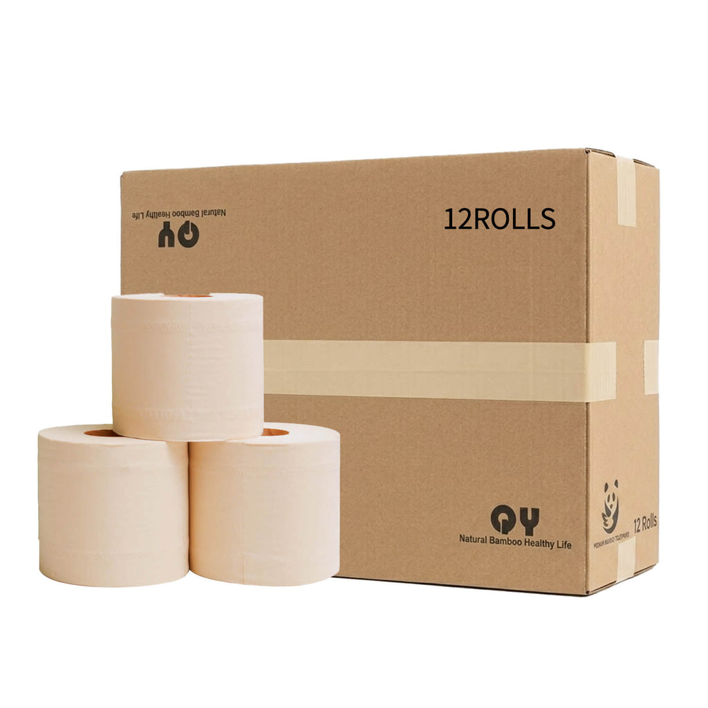Mega Roll Bamboo Toilet Paper  | 12 rolls |Plastic-Free | Qingya
